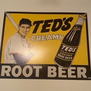 Vintage Ted Williams Root Beer sign.